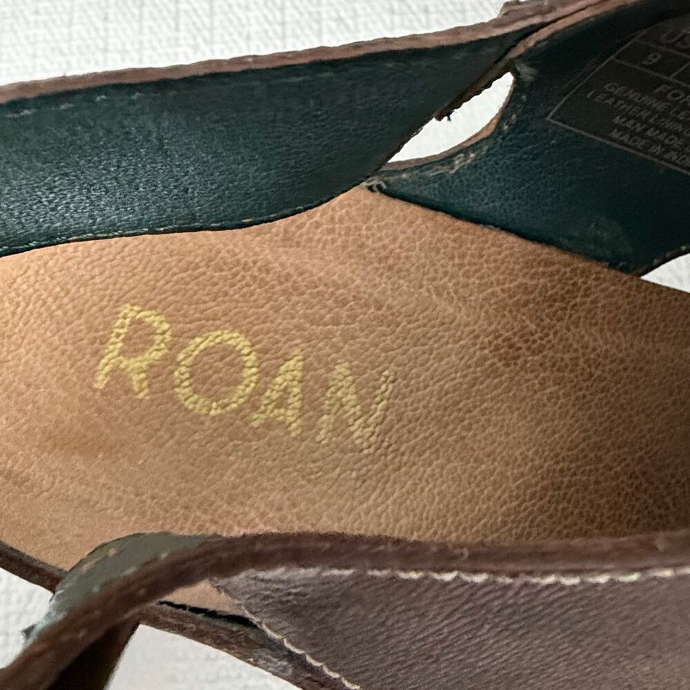 Roan by Bed Stu Fortnite Wedge Sandals Womens Size 9 Studded Brown Leather - Picture 8 of 12